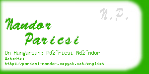 nandor paricsi business card